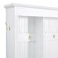 HOMLUX 9-Hook Hall Tree with 3-Cabinet in White and Natural, , large