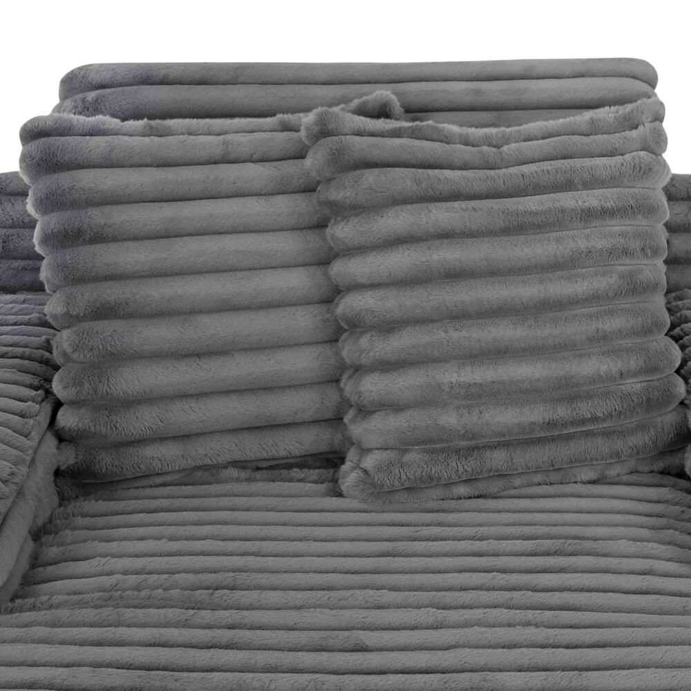 Moore Furniture Bellini Chaise Lounger with Cupholders in Cloud Dark Gray, , large