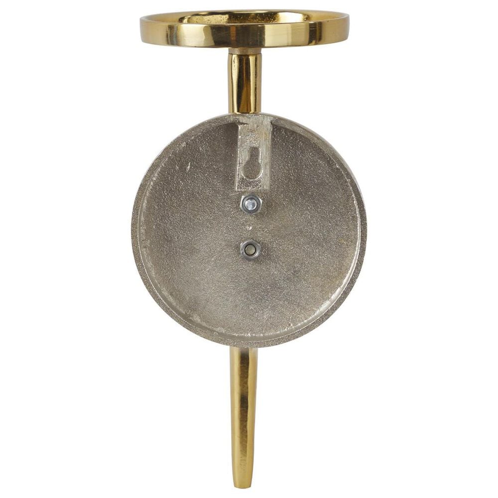 Maple and Jade 23&quot; Single Indoor/Outdoor Wall Mount Candle Holder in Polished Gold and Clear, , large