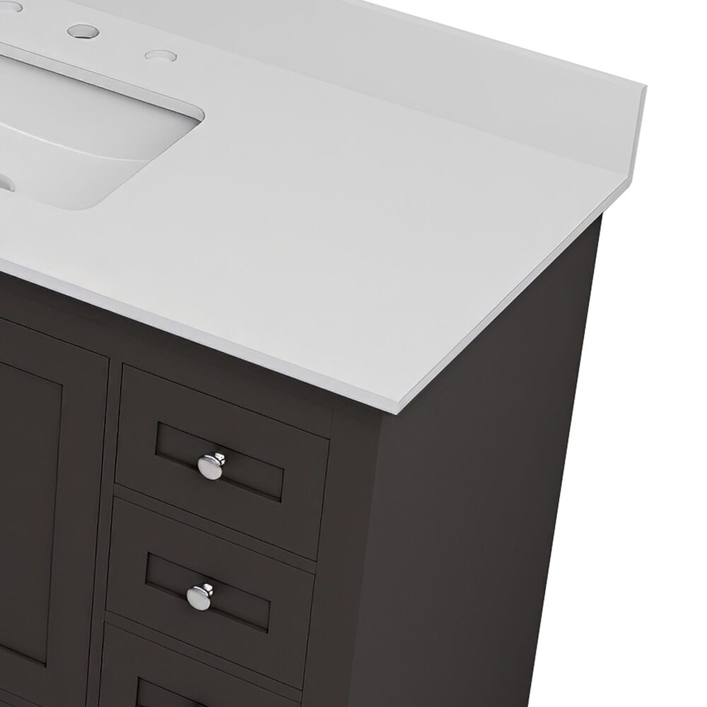 Lexora Home Dukes 84&quot; Double Bathroom Vanity in Espresso with 2 cm White Quartz Top and Rectangular Sinks, , large