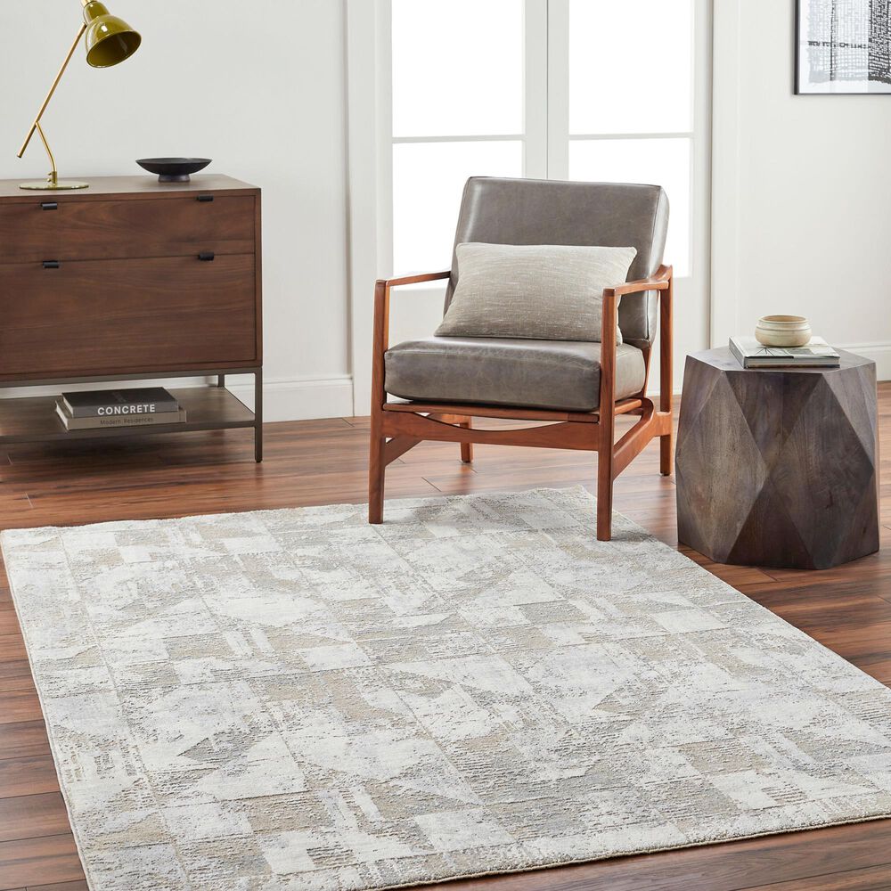 Surya Brunswick 6'7" x 9'6" Cream, Light Slate, Blue, Olive, Seafoam and Taupe Area Rug, , large