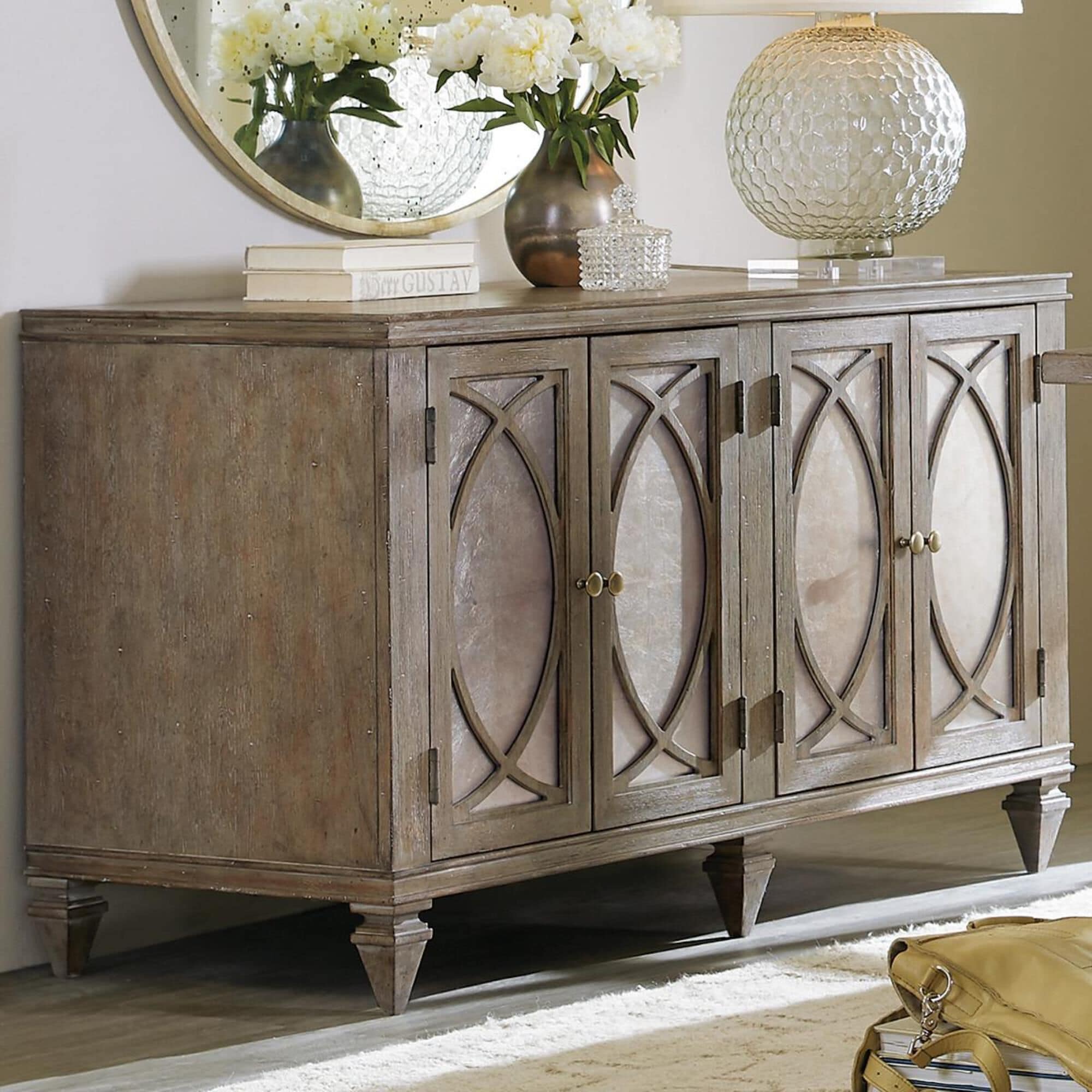Hooker Furniture Rustic Glam Credenza in Light Wood Nebraska