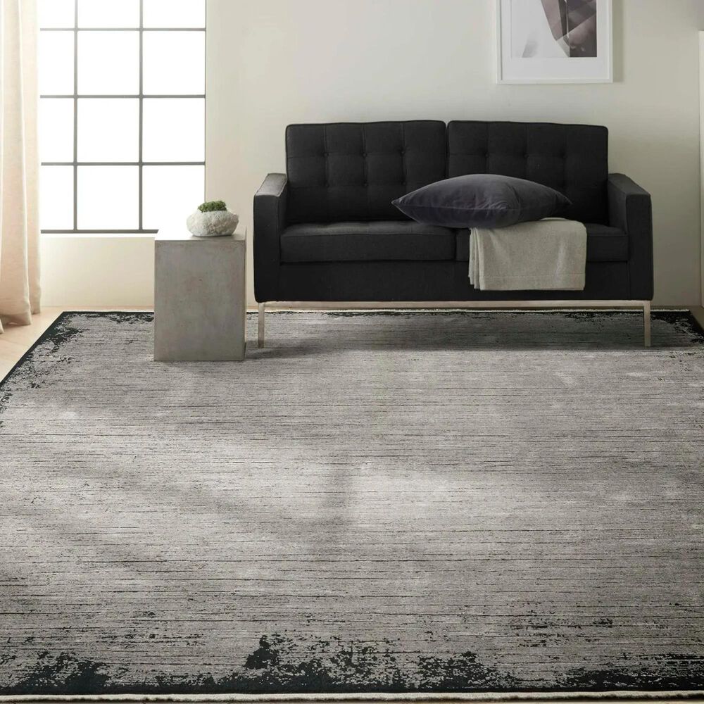 Nourison Balian 5&#39;3&quot; x 7&#39;3&quot; Grey and Black Area Rug, , large