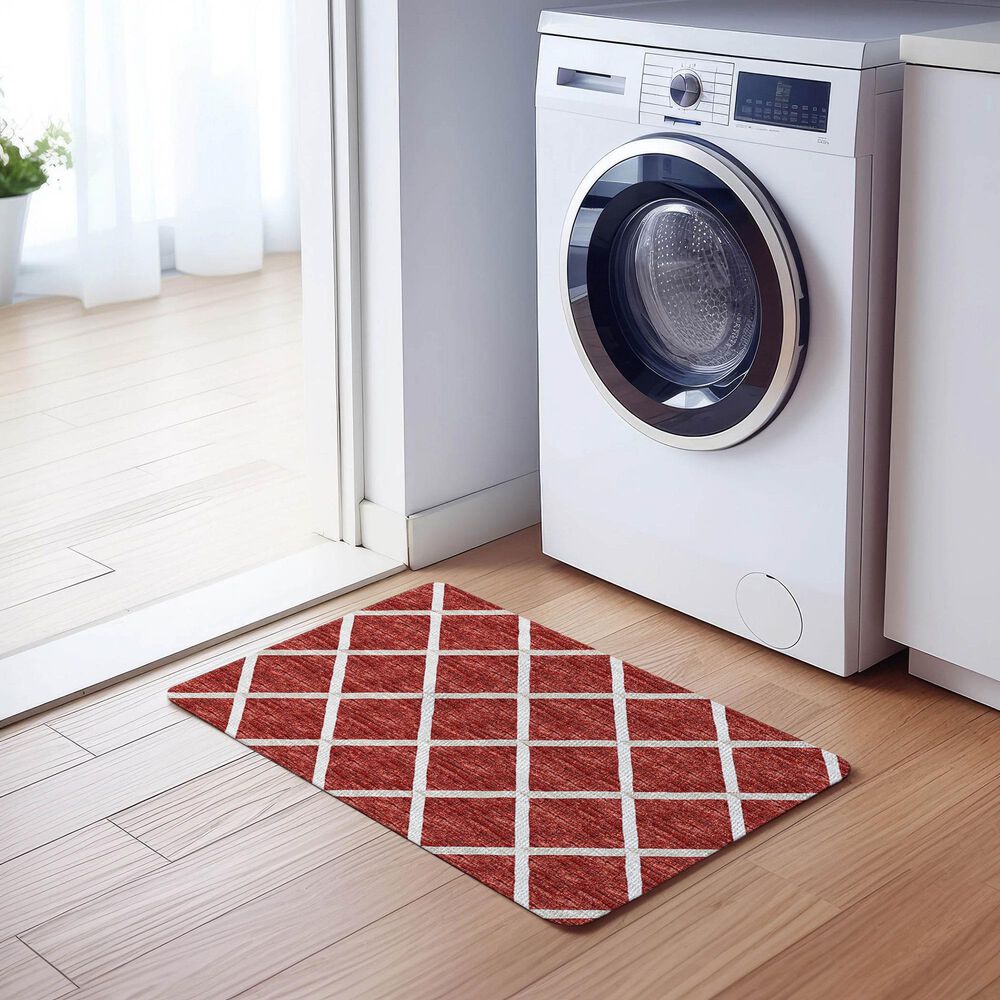 Dalyn Rug Company York 1&#39;8&quot; x 2&#39;6&quot; Red Indoor/Outdoor Area Rug, , large