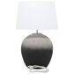 Maple and Jade 23" Ceramic Wide Rounded Textured Ombre Table Lamp with White Linen Shade in Black, , large