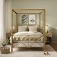 Furniture of America Rosadale Full X-Cross Canopy Bed in Gold, , large