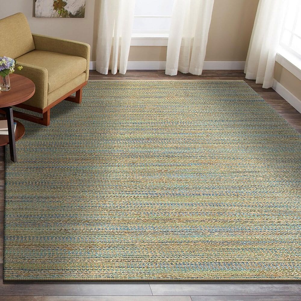 L&amp;R Resources Natural Fiber 7&#39;9&quot; x 9&#39;9&quot; Blue and Green Area Rug, , large