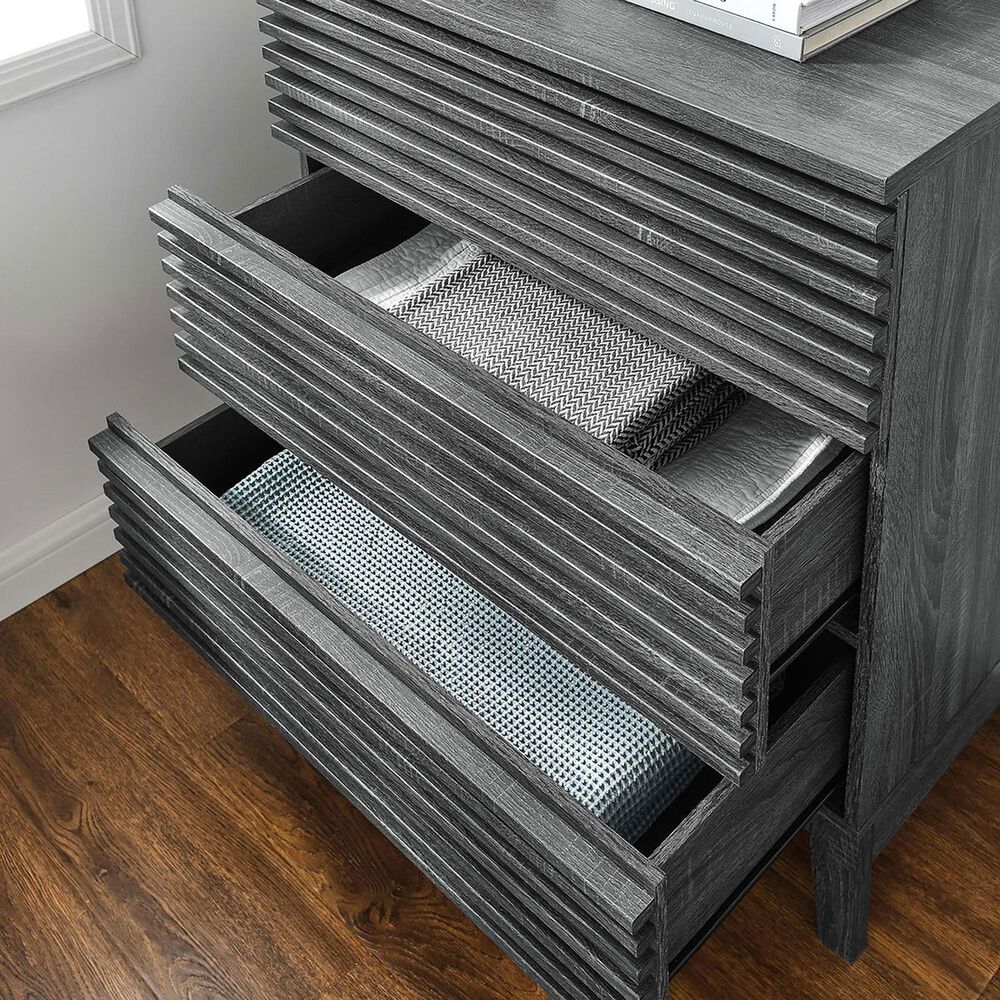 Modway Render 3-Drawer Bachelor's Chest in Charcoal, , large