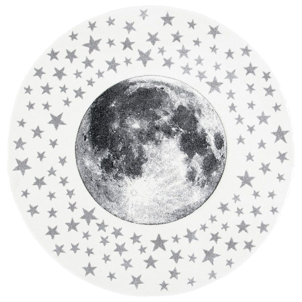 Safavieh Carousel 4" Round Ivory and Grey Kids  Area Rug, , large