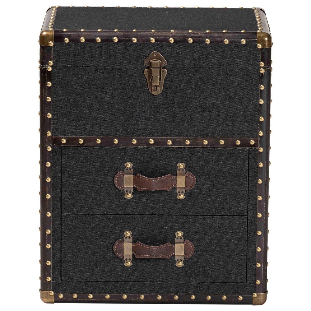 Baxton Studio Agatha 2-Drawer Storage Trunk in Black, , large