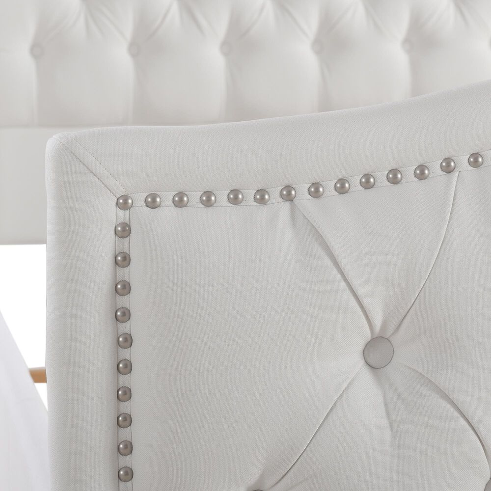 Jennifer Taylor Home Marcella Queen Upholstered Bed in Bright White NFM