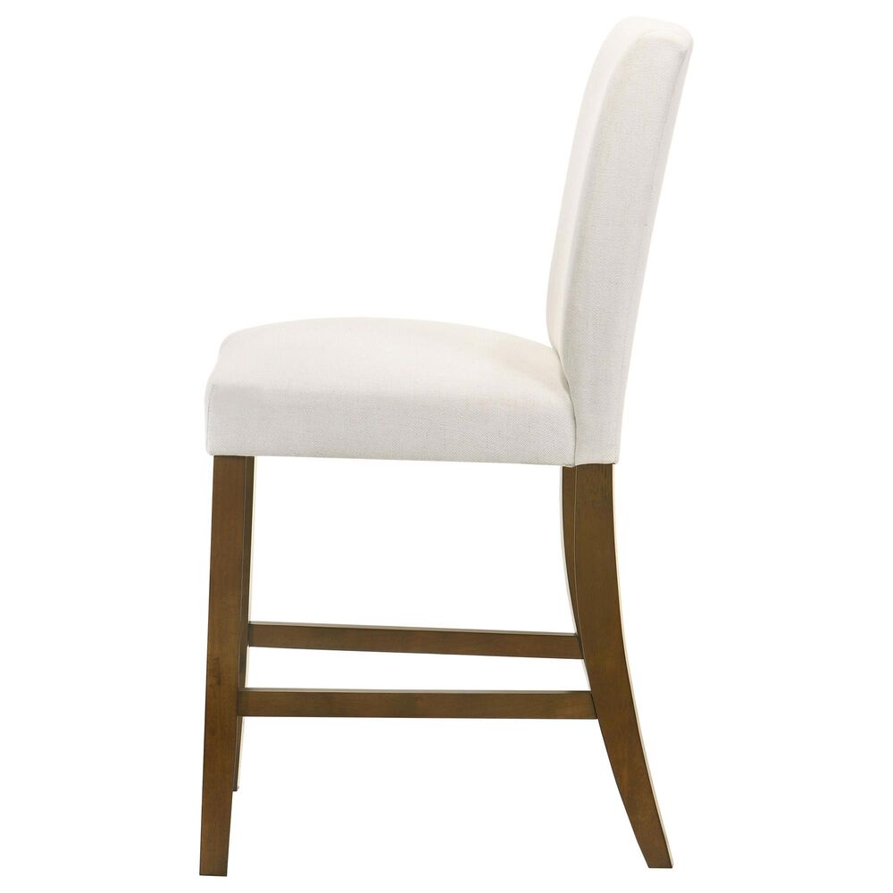 Coaster Paxton Counter Chair with Beige Upholstery in Warm Brown, , large