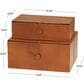 Maple and Jade 11.5" 2-Piece Handmade Storage Decorative Box Set in Cognac Brown, , large