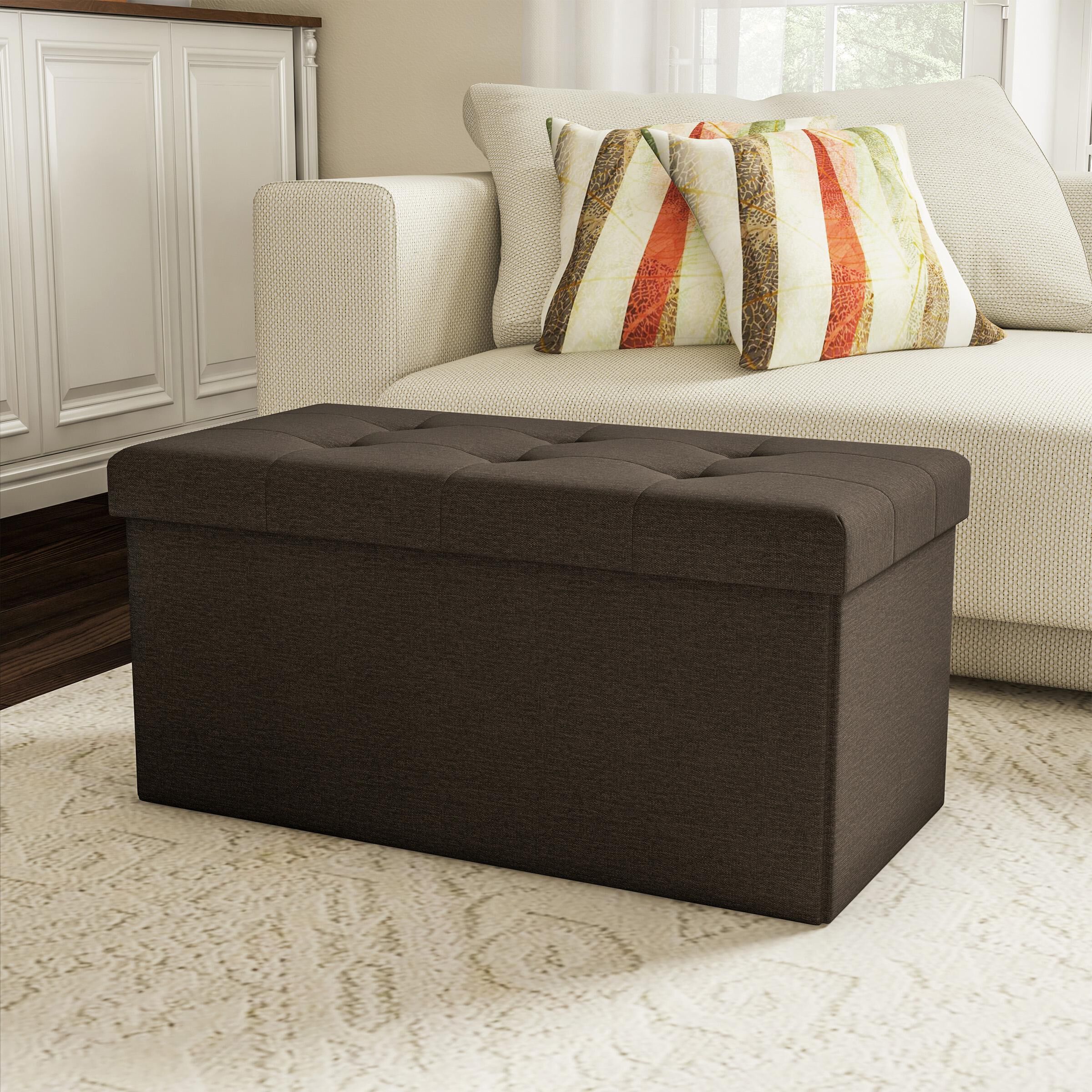 Dark brown storage ottoman hotsell