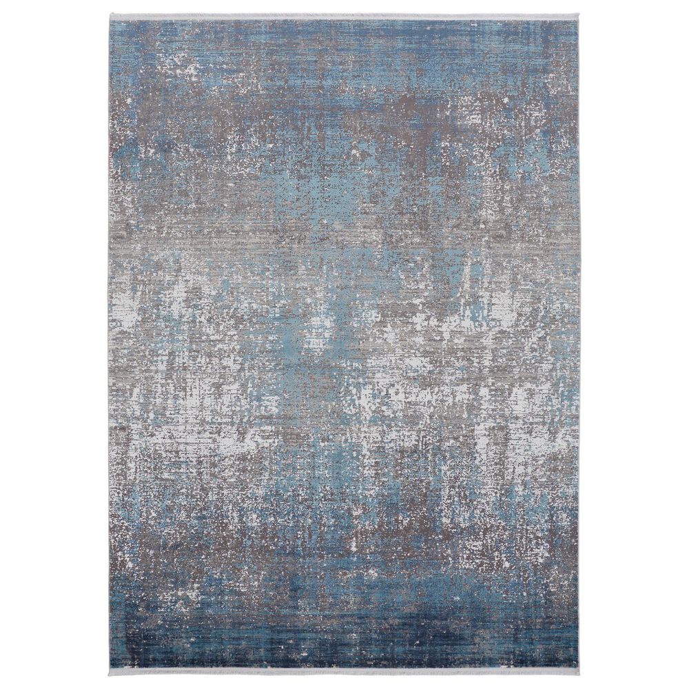 Feizy Cadiz Abstract 7"9" x 11" Blue and Gray Area Rug, , large