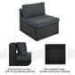 HOMLUX 7-piece Outdoor Conversation Set with Black Wicker in Gray, , large