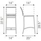 Zuo Modern Soar Bar Stools in Black and Silver (Set of 2), , large