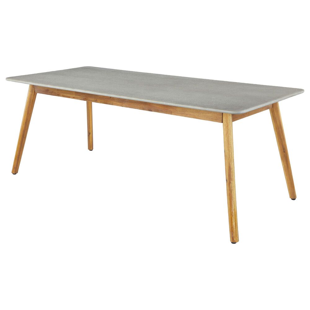 Maple and Jade Modern Wood Outdoor Dining Table Brown, , large
