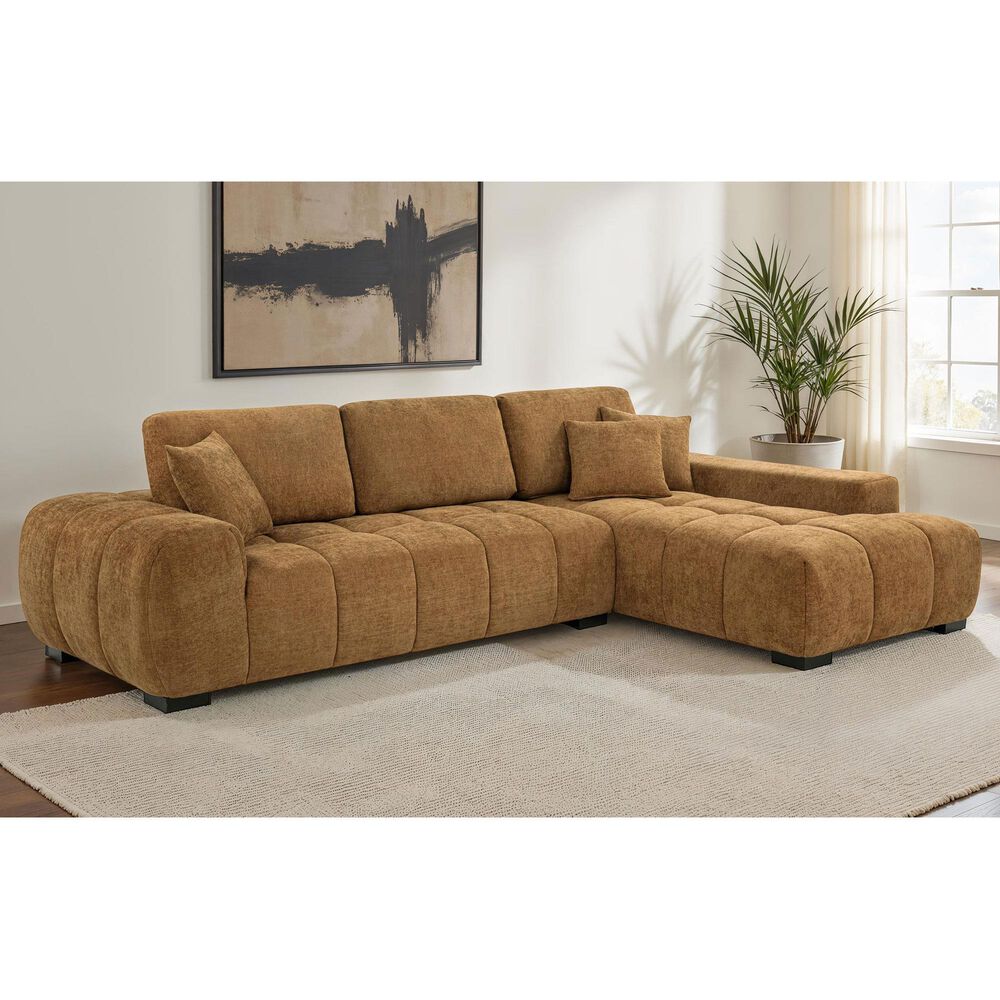 37B Octavia 2-Piece Stationary Right Facing Sectional with Chaise in Amber, , large