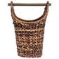 Creative Coop Braided Bankuan Toilet Paper Basket with Wood Handle in Dark Brown, , large