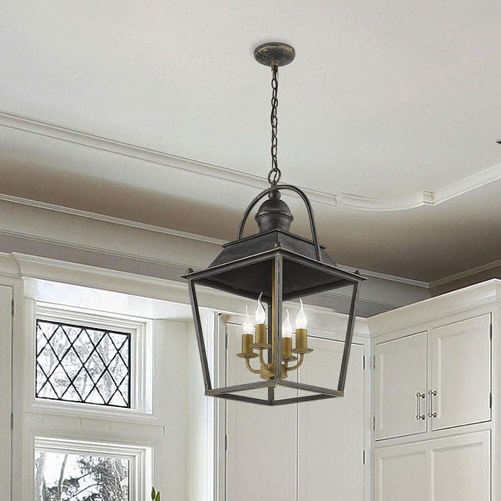 Golden Lighting Christoff 4-Light Pendant in Antique Black Iron, , large