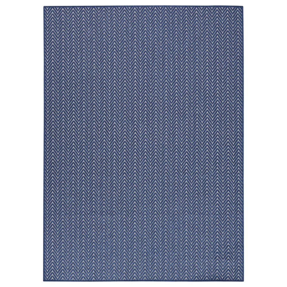 Nourison Horizon HOZ02 Navy 4" x 6" Indoor/Outdoor Area Rug, , large
