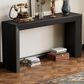 Hearth and Haven Mirod59" Console Table with Side Panel Legs in Black, , large