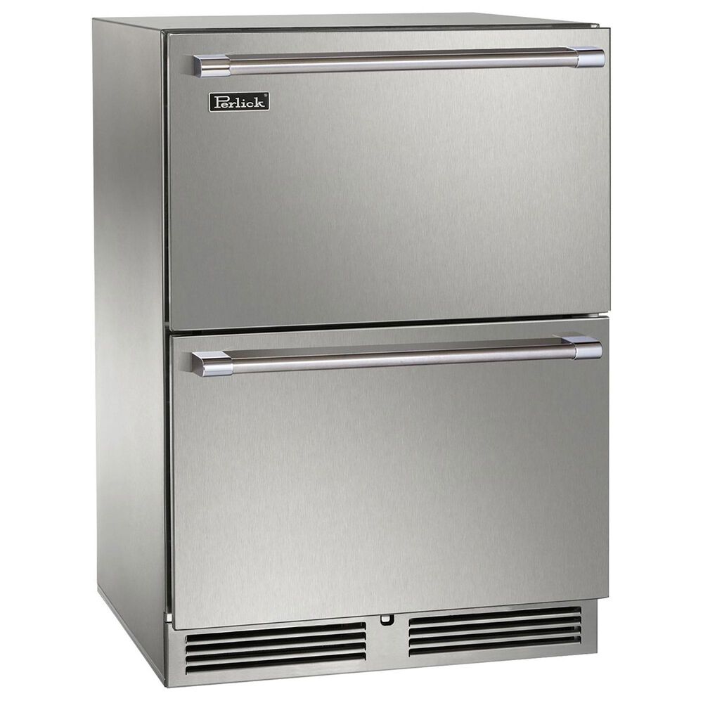 Perlick Signature Outdoor Series 4.8 Cu. Ft. Dual Zone Refrigerator and Freezer Drawers in Stainless Steel, , large