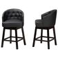 Baxton Studio Theron Swivel Counter Stool with Black Cushion in Espresso Brown (Set of 2), , large