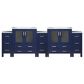 Lexora Home Volez 108" Double Bathroom Vanity in Navy Blue with 2 cm White Ceramic Top, Rectangular Sinks and Side Cabinets, , large