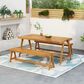 Hearth and Haven 3-Piece Outdoor Picnic Table Set in Teak, , large