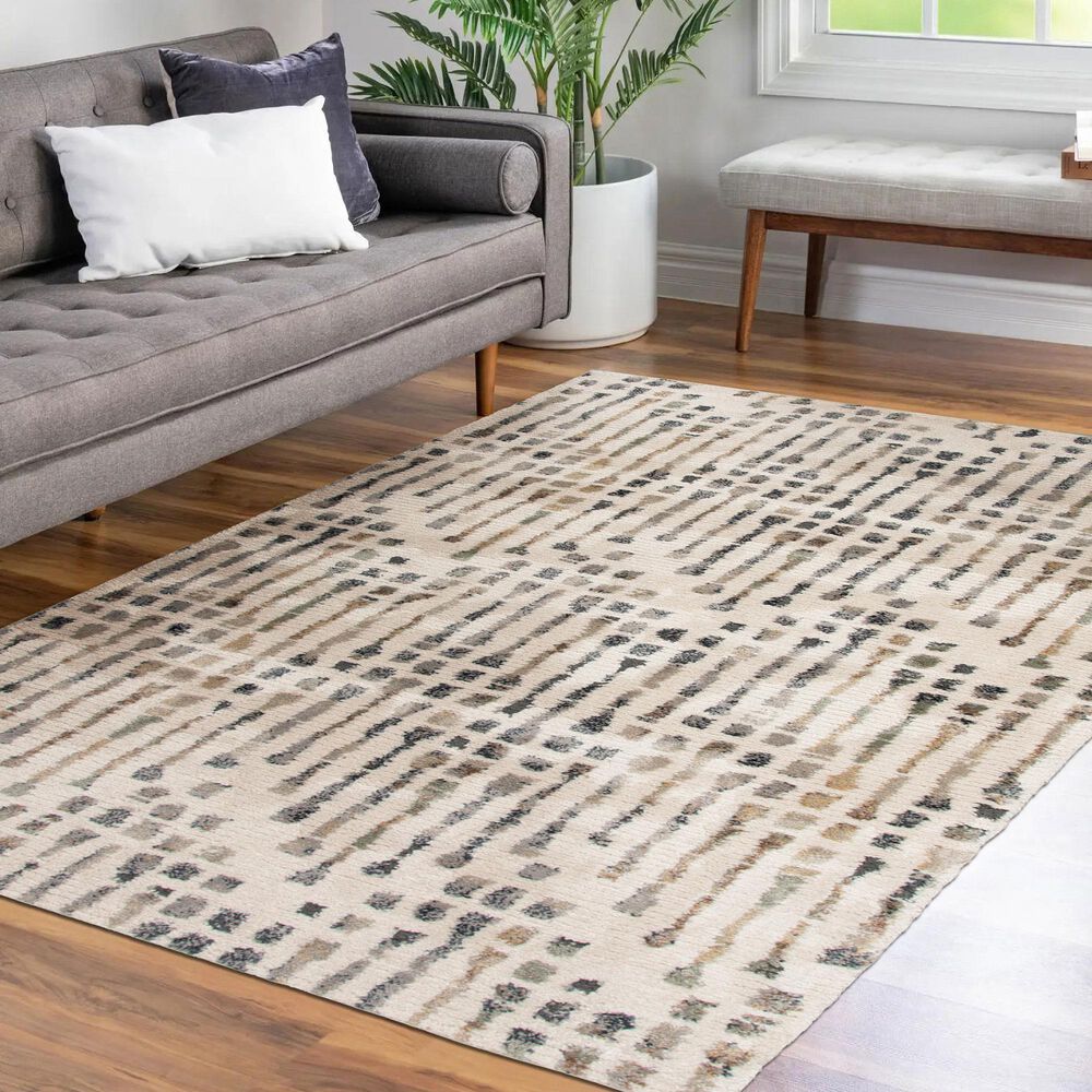 Central Oriental Stonington Janga Coconut and Sage 7'10" x 9'10" Area Rug, , large