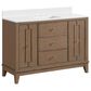 37B Kinsale 48" Single Bathroom Vanity Cabinet in Walnut Drift with White Composite Stone Top and Backsplash, , large