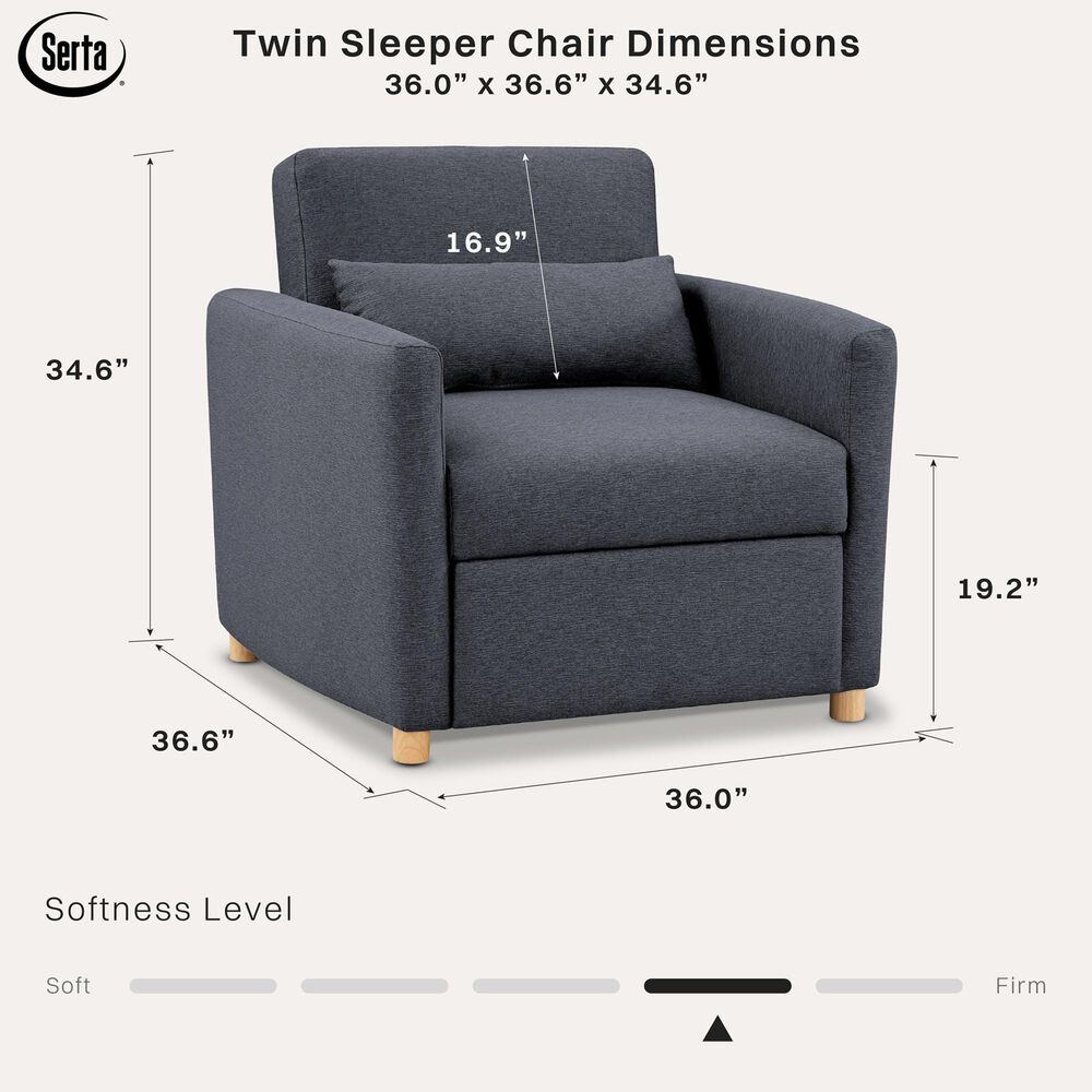 Lifestyle Solutions Conley Convertible Chair in Navy Blue, , large