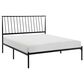 Hearth and Haven Queen Platform Bed with Angle Headboard in Black, , large