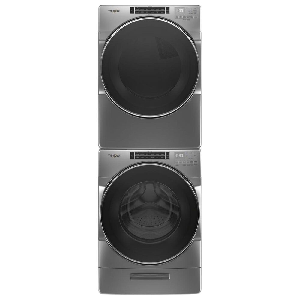 Whirlpool 5.0 Cu. Ft. Front Load Washer and 7.4 Cu. Ft. Gas Dryer Pair in Chrome Shadow, , large