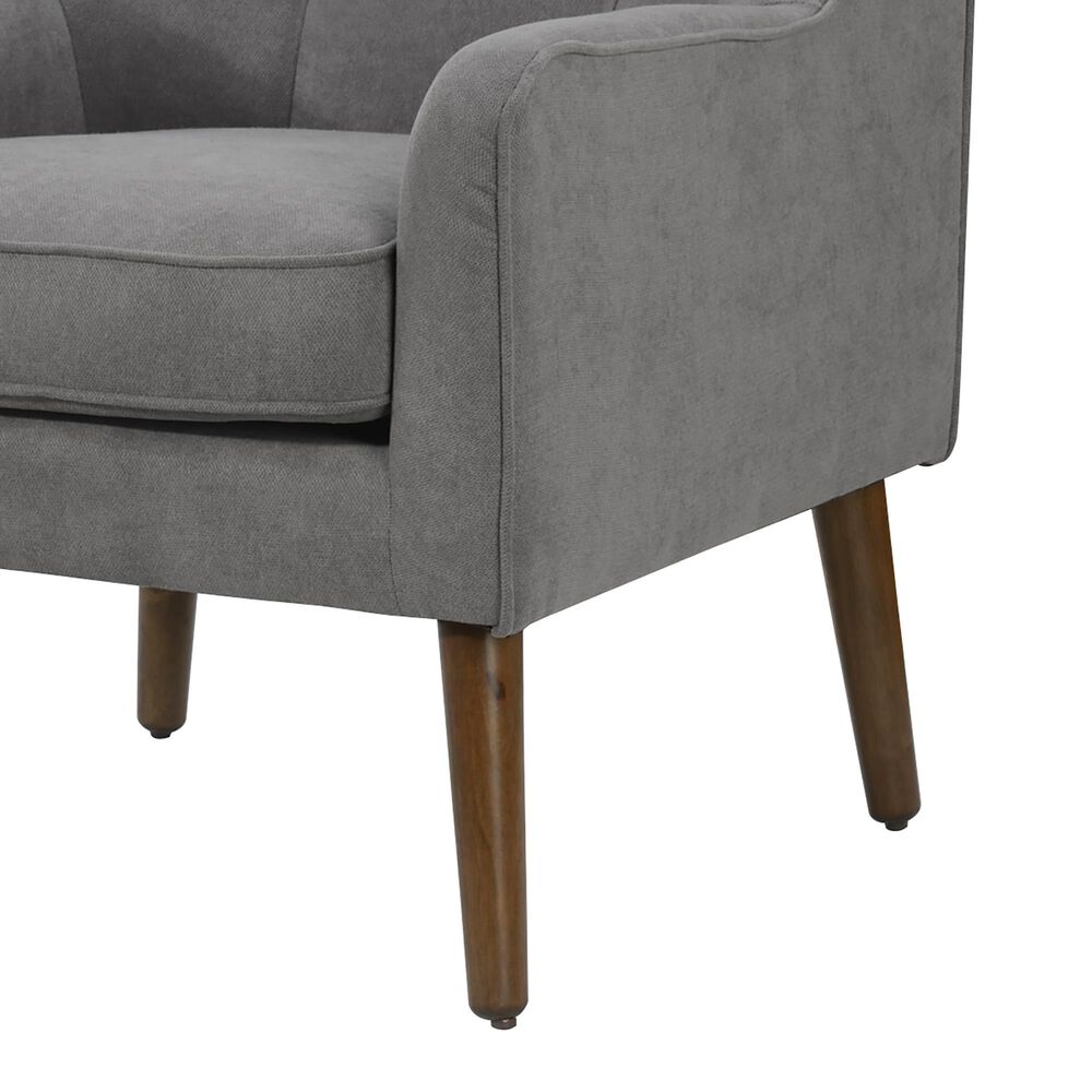 HOMLUX Tufted Back and Recessed Arm Chair in Gray, , large