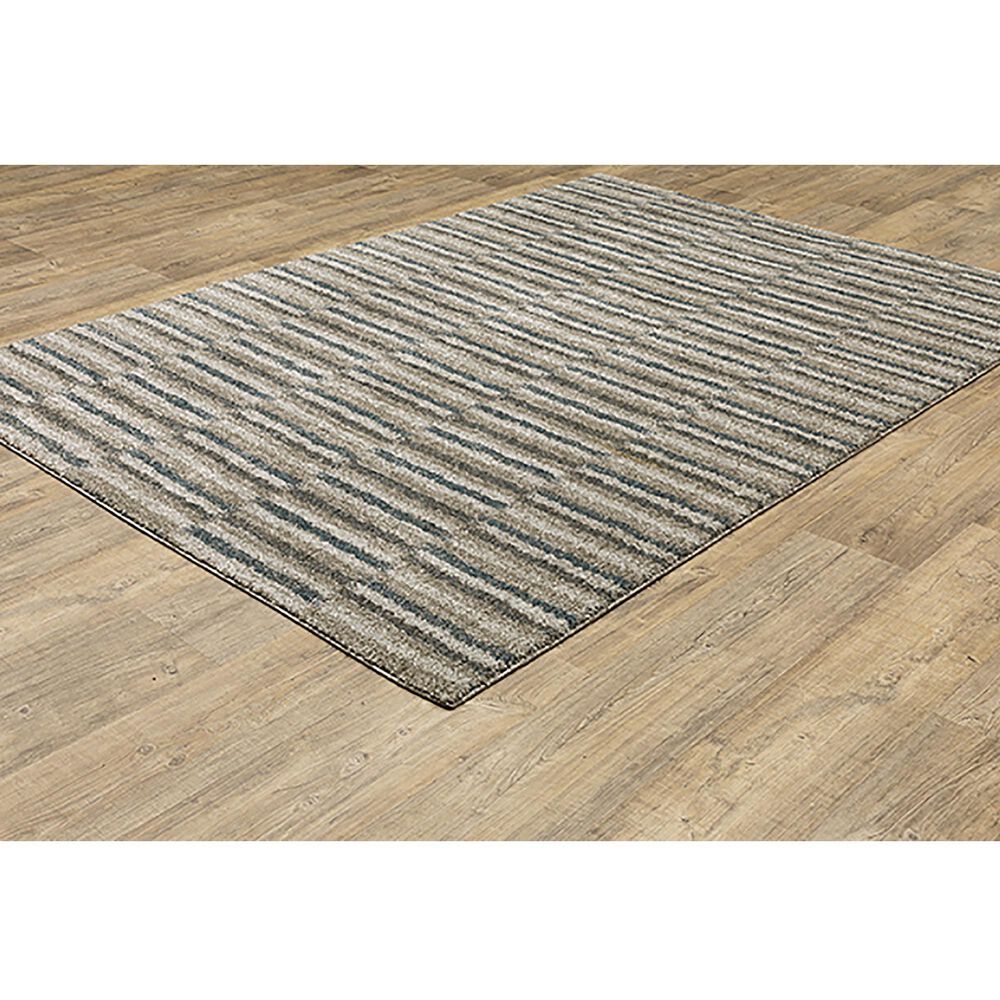 Oriental Weavers Alton Stripes 2&#39;3&quot; x 7&#39;6&quot; Beige and Blue Runner, , large