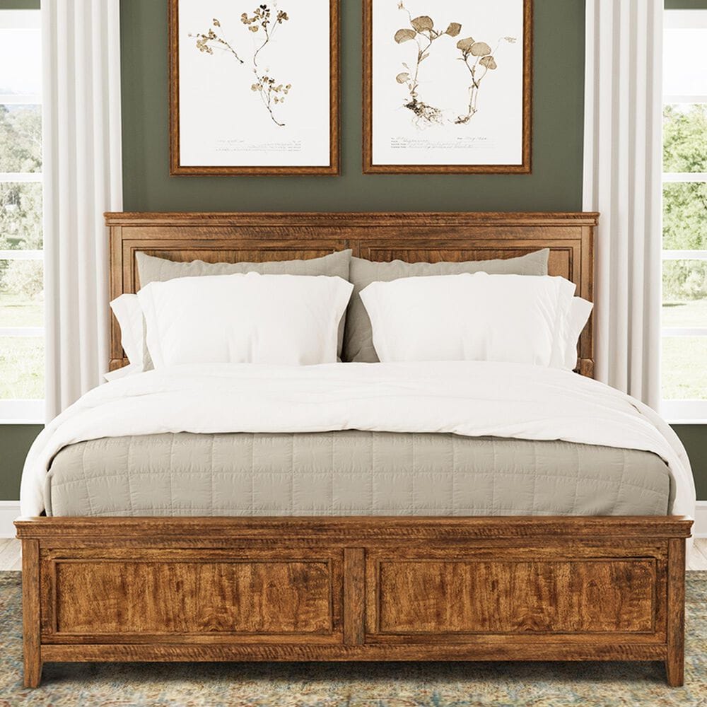 A-America Bandalier Queen Panel Bed in Warm Russet, , large