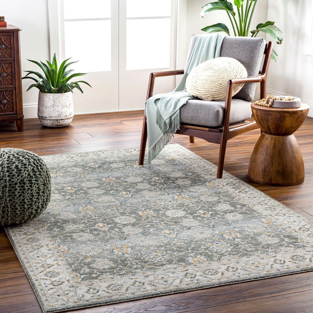 Surya Dresden Deep Teal, Taupe, Dusty Sage, Off-White, Light Gray, Mustard and Olive 9' x 12'2" Area Rug, , large