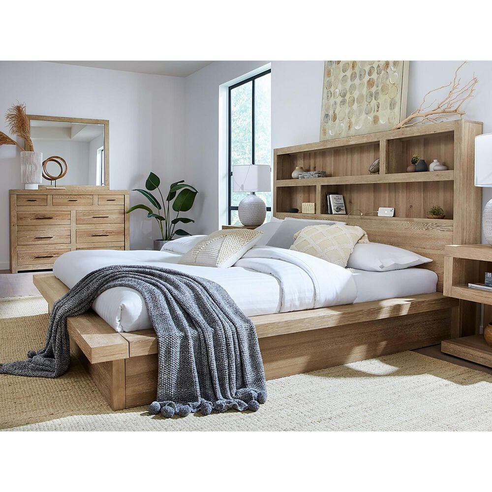Riva Ridge Modern Loft 3-Piece Queen Platform Bedroom Set in Khaki, , large