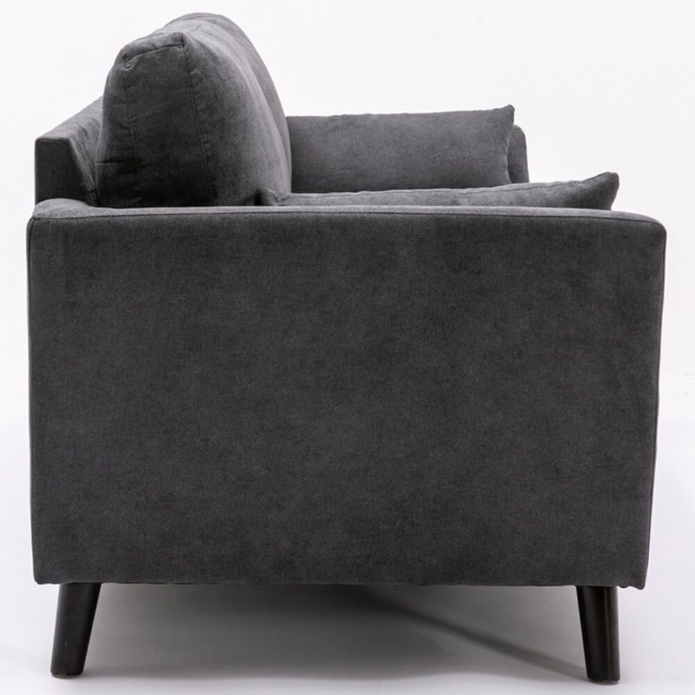 HOMLUX 77"W Fabric Sofa with Pocket Coil Seating, Solid Wood Legs in Grey, , large