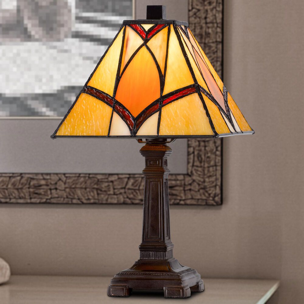 Cal Lighting 13.5" Tiffany Accent Lamp in Dark Bronze, , large