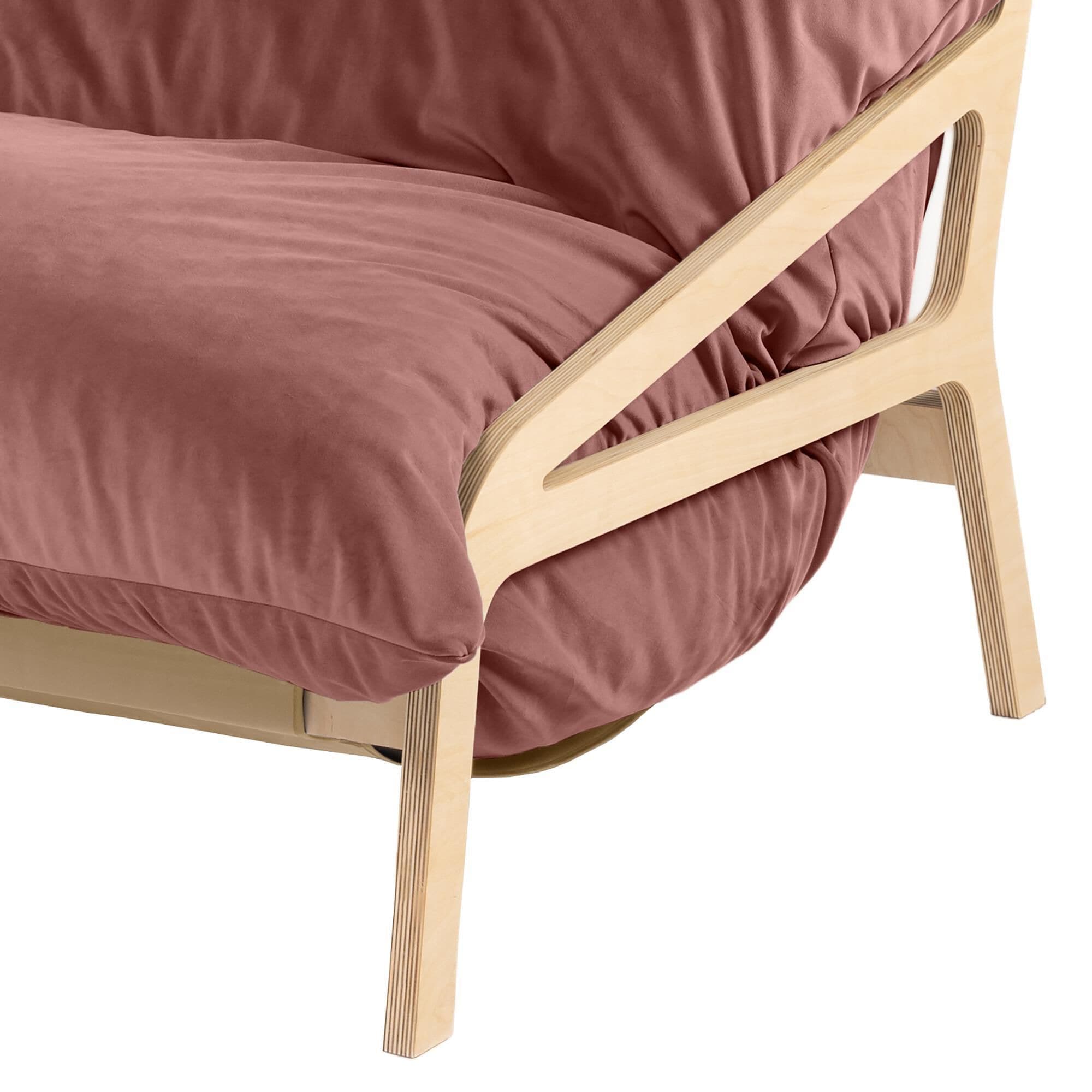 Jaxx Saxx Lush Velvet Bean Bag Lounge Chair in Mauve