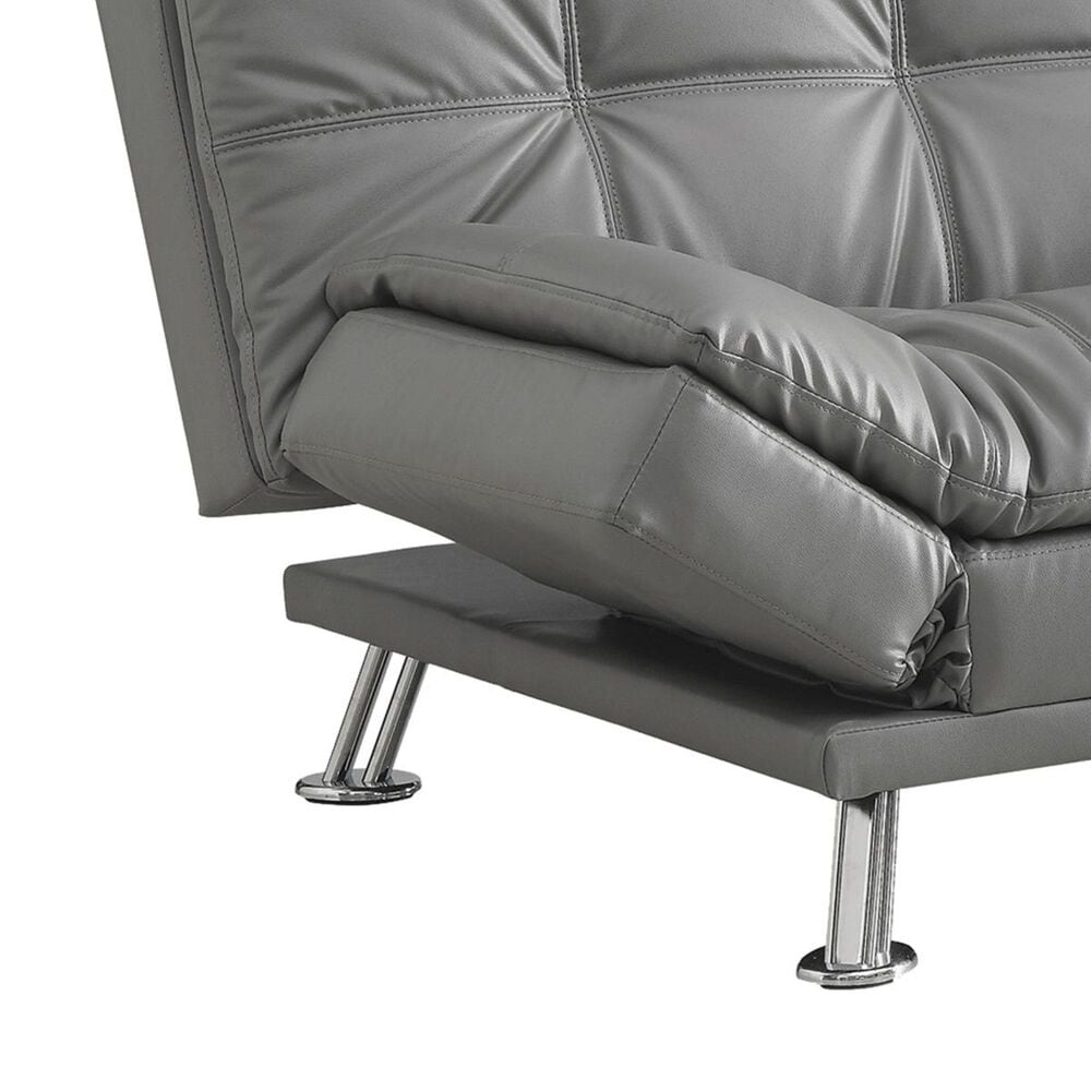 Pacific Landing Dilleston Convertible Sofa with Silver Leg in Dark Grey, , large