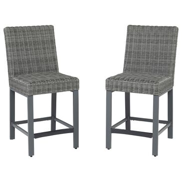Ashley Palazzo Outdoor Barstool in Gray (Set of 2), , large