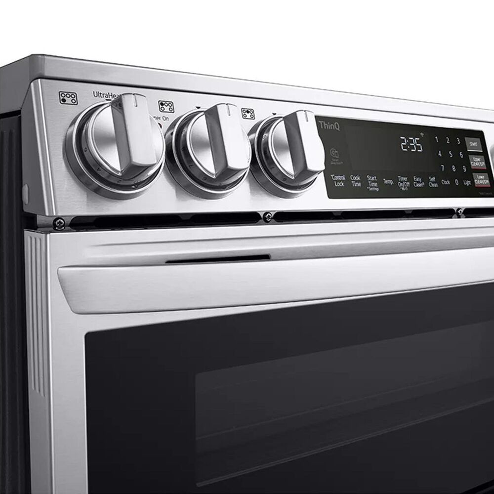 LG 2-Piece Kitchen Package with 7.3 Cu. Ft. Smart Slide-In Double Oven Electric Range and 2.1 Cu. Ft. Smart Over-the-Range Microwave in Printproof Stainless Steel, , large