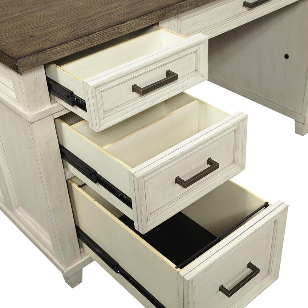 Riva Ridge Caraway 66&quot; Executive Desk in Aged Ivory, , large