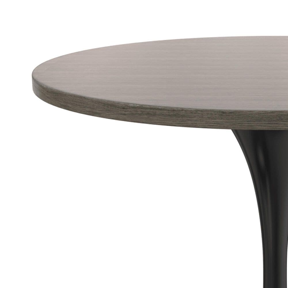 Leisuremod LeisureMod Verve Collection 36 Round Dining Table, Black Base with Dark Maple MDF Top, , large
