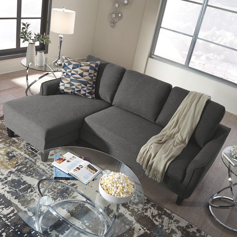 Signature Design by Ashley Jarreau Left Facing Sofa Chaise Sleeper in Dark Gray, , large